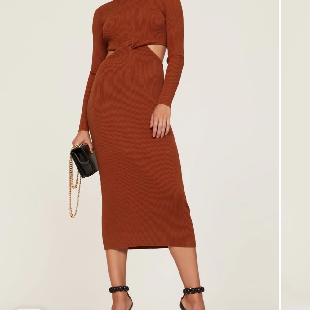 Ronny Kobo Collection Rust Long Sleeve Dress